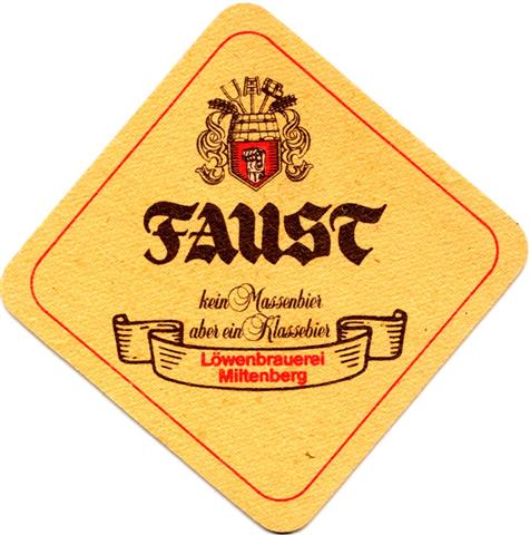 miltenberg mil-by faust l�wenbrauerei raute 1a (180-kein massenbier-schwarzrot)